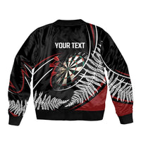 New Zealand Darts Personalised Sleeve Zip Bomber Jacket Silver Fern Dynamic