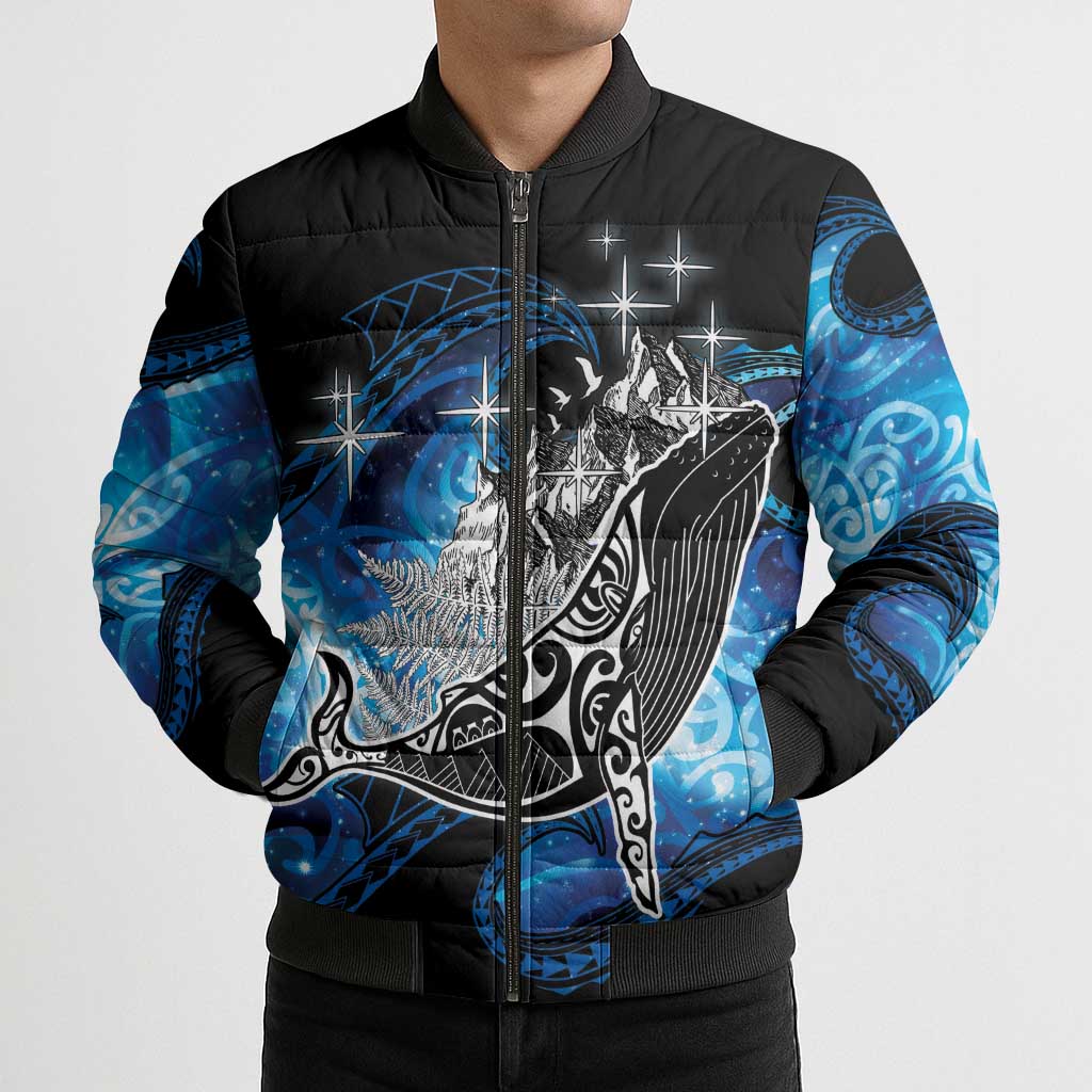 Maori Matariki Te Araroa Paikea Starry Bomber Puffer Jacket Tangaroa Whakatauki