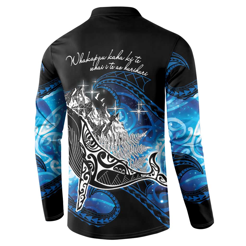 Maori Matariki Te Araroa Paikea Starry Button Sweatshirt Tangaroa Whakatauki