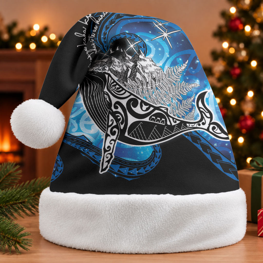 Maori Matariki Te Araroa Paikea Starry Christmas Santa Hat Tangaroa Whakatauki LT7 Without Fur Black - Polynesian Pride