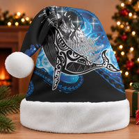 Maori Matariki Te Araroa Paikea Starry Christmas Santa Hat Tangaroa Whakatauki LT7 Without Fur Black - Polynesian Pride