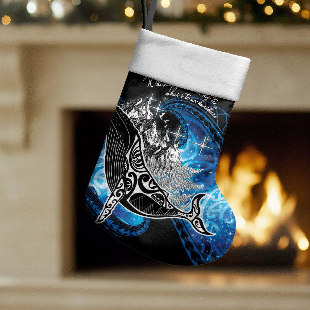 Maori Matariki Te Araroa Paikea Starry Christmas Stocking Tangaroa Whakatauki LT7 Set of 2 Black - Polynesian Pride