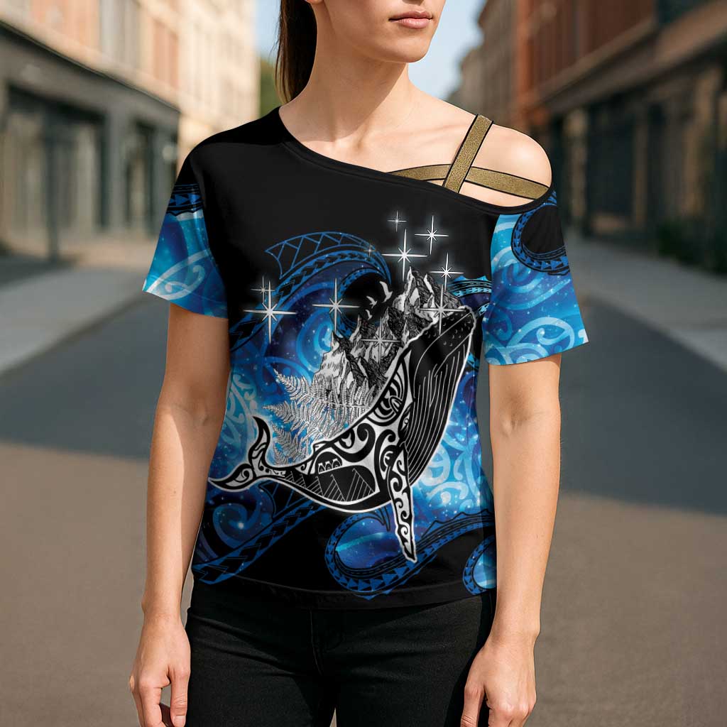 Maori Matariki Te Araroa Paikea Starry Cross Shoulder Shirt Tangaroa Whakatauki