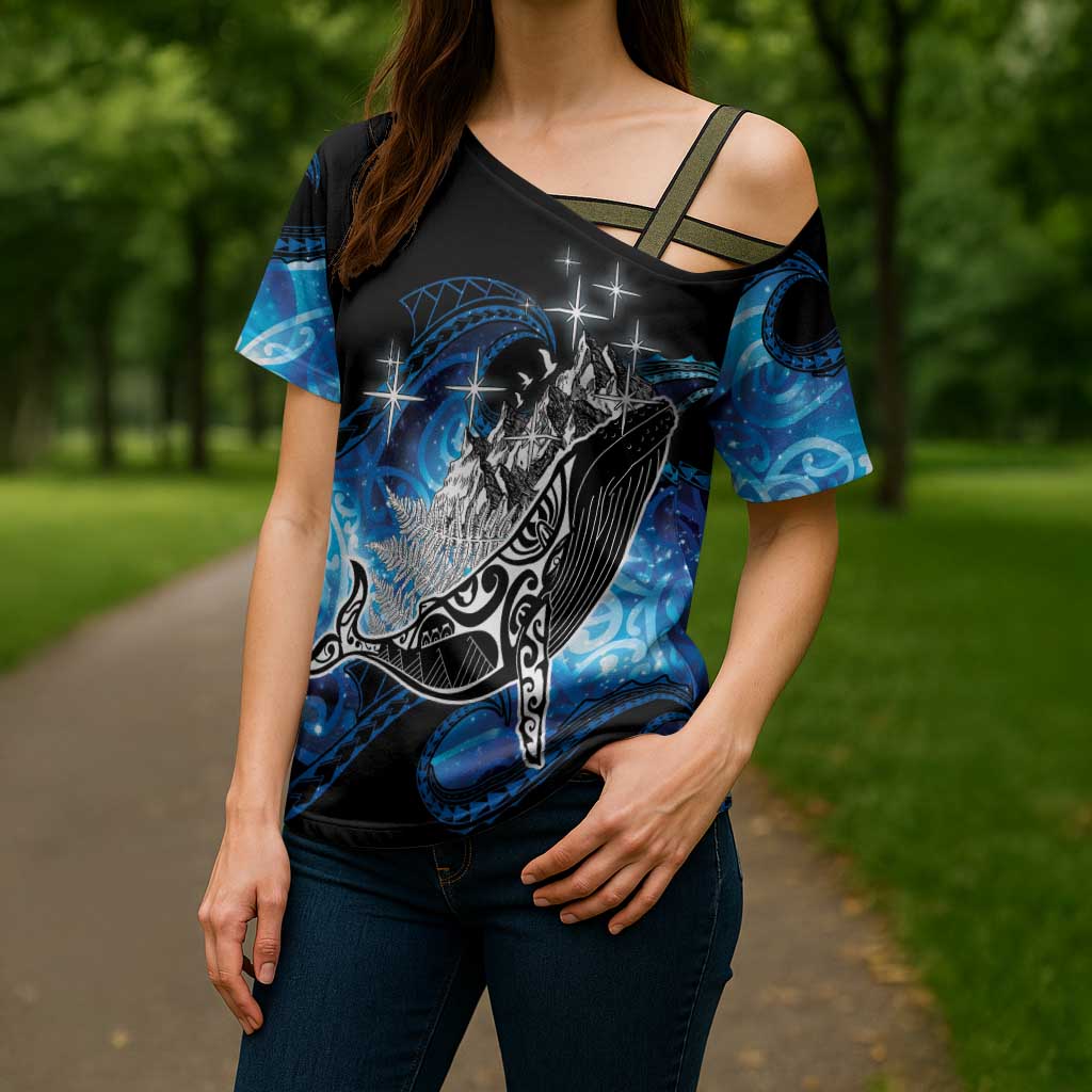 Maori Matariki Te Araroa Paikea Starry Cross Shoulder Shirt Tangaroa Whakatauki