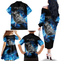 Maori Matariki Te Araroa Paikea Starry Family Matching Off The Shoulder Long Sleeve Dress and Hawaiian Shirt Tangaroa Whakatauki LT7 - Polynesian Pride