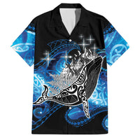 Maori Matariki Te Araroa Paikea Starry Family Matching Tank Maxi Dress and Hawaiian Shirt Tangaroa Whakatauki LT7 Dad's Shirt - Short Sleeve Black - Polynesian Pride