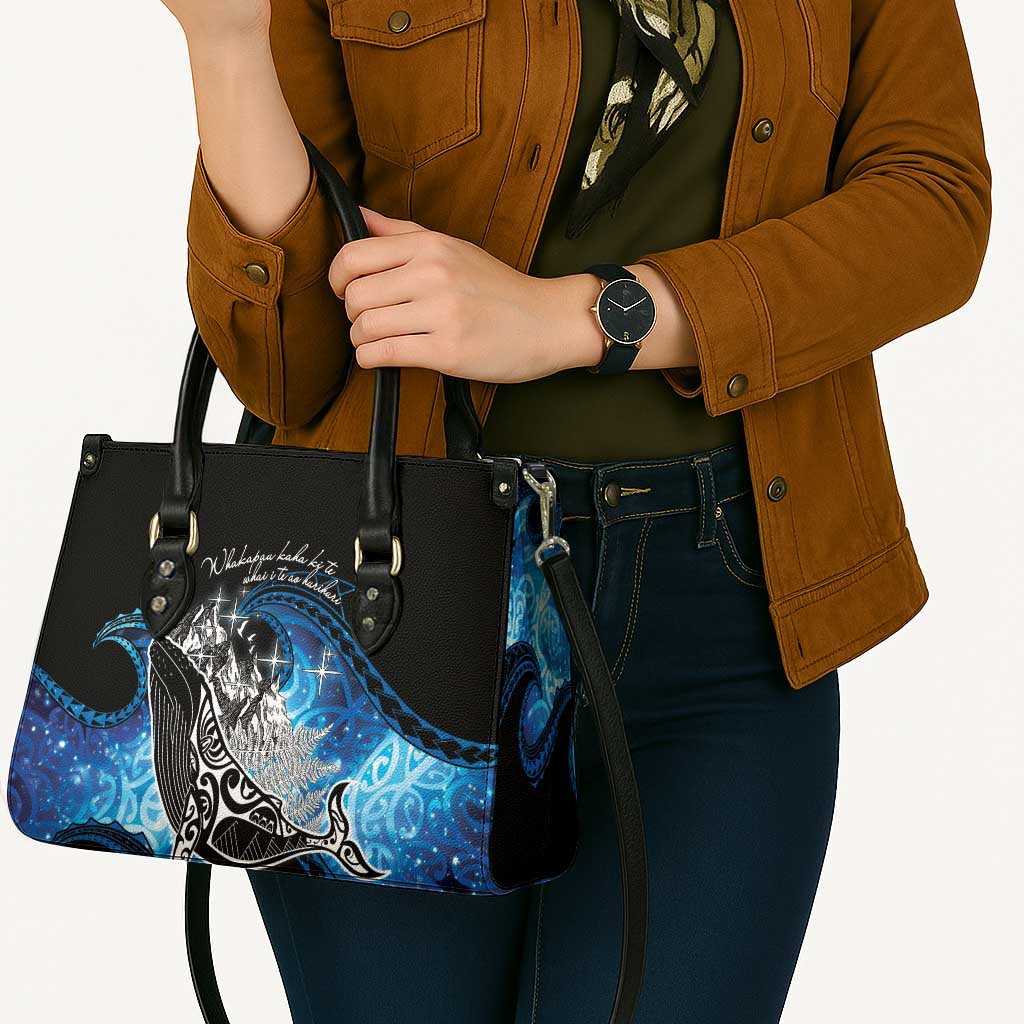 Maori Matariki Te Araroa Paikea Starry Leather Bag Tangaroa Whakatauki