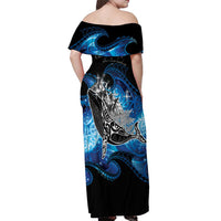 Maori Matariki Te Araroa Paikea Starry Off Shoulder Maxi Dress Tangaroa Whakatauki