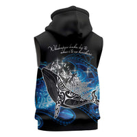 Maori Matariki Te Araroa Paikea Starry Sleeveless Hoodie Tangaroa Whakatauki