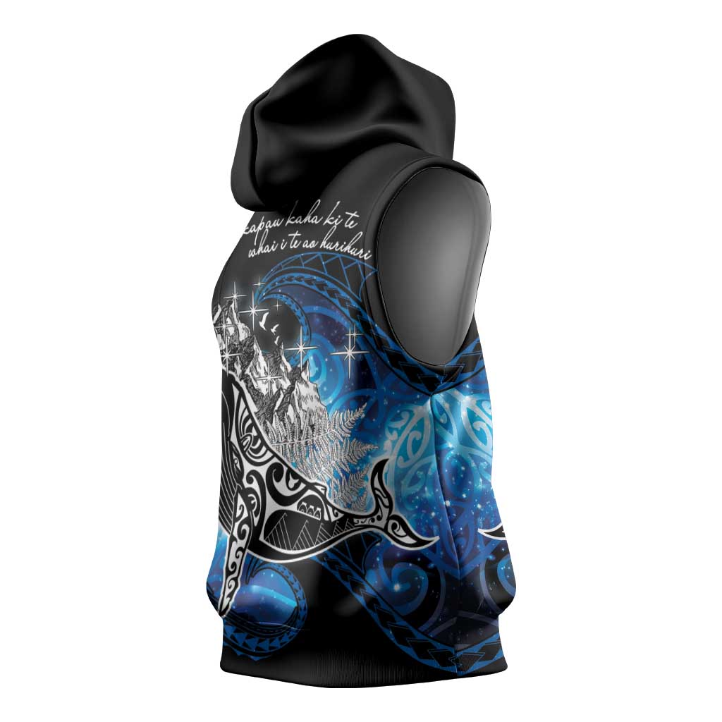 Maori Matariki Te Araroa Paikea Starry Sleeveless Hoodie Tangaroa Whakatauki