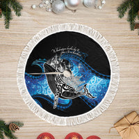Maori Matariki Te Araroa Paikea Starry Tree Skirt Tangaroa Whakatauki LT7 Fringed Black - Polynesian Pride