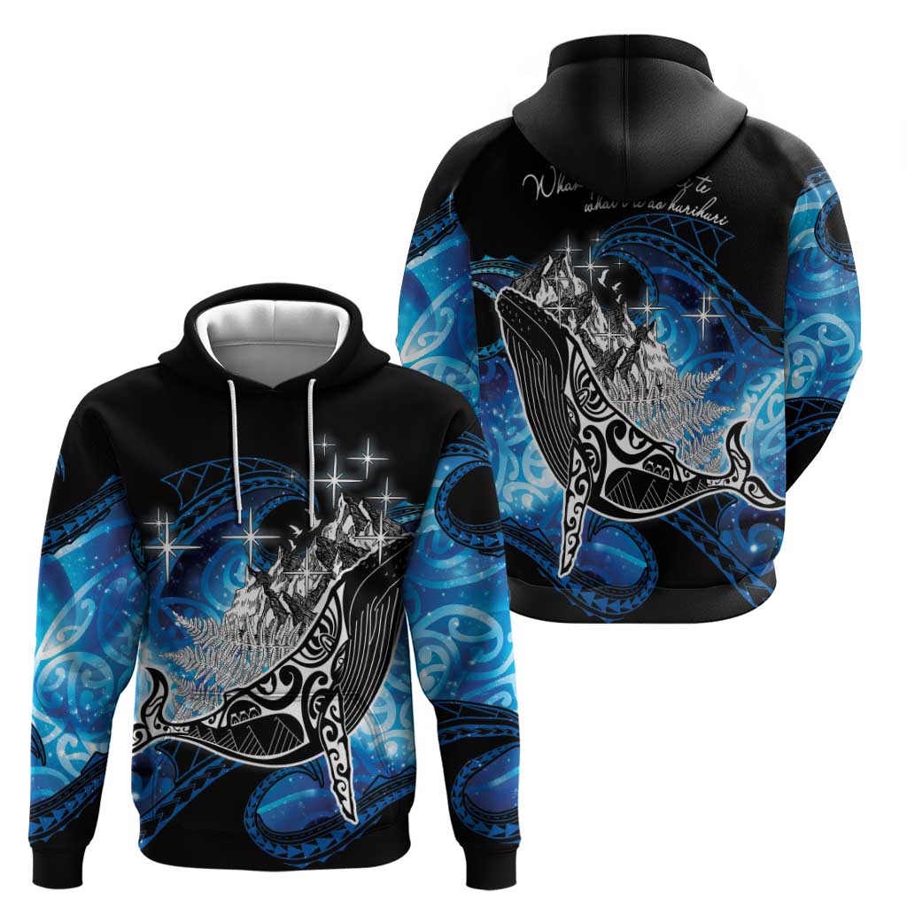 Maori Matariki Te Araroa Paikea Starry Zip Hoodie Tangaroa Whakatauki