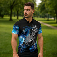 Maori Matariki Te Araroa Paikea Starry Zipper Polo Shirt Tangaroa Whakatauki
