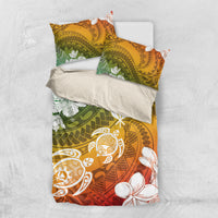 Kanaka Maoli Hawaii Flag Day Bedding Set Vibrant Frangipani