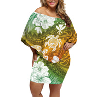 Kanaka Maoli Hawaii Flag Day Family Matching Off Shoulder Short Dress and Hawaiian Shirt Vibrant Frangipani LT7 Mom's Dress Colorful - Polynesian Pride