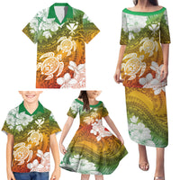 Kanaka Maoli Hawaii Flag Day Family Matching Puletasi and Hawaiian Shirt Vibrant Frangipani LT7 - Polynesian Pride