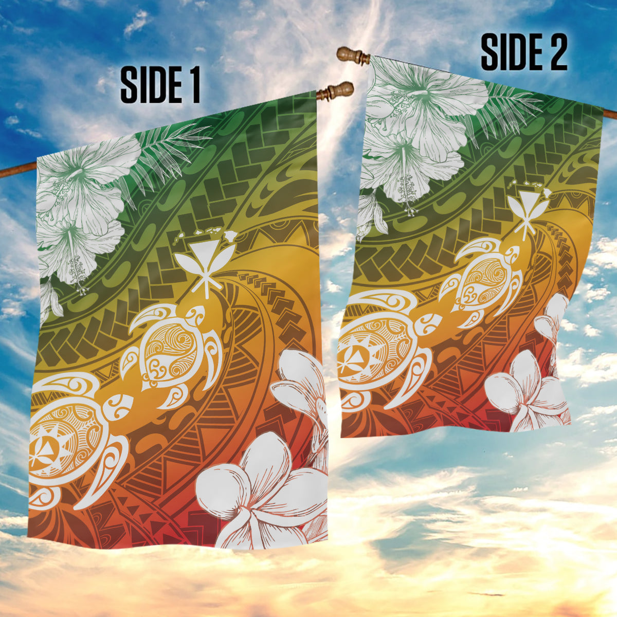 Kanaka Maoli Hawaii Flag Day Garden Flag Vibrant Frangipani LT7 - Polynesian Pride