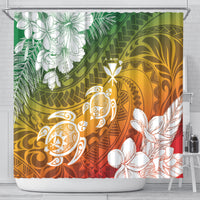 Kanaka Maoli Hawaii Flag Day Shower Curtain Vibrant Frangipani LT7 - Polynesian Pride