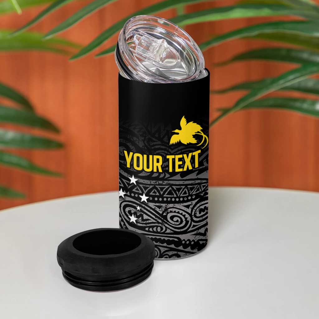 Personalized Papua New Guinea Milne Bay 4 in 1 Can Cooler Tumbler Bagi Necklace Mix Lime Pot Grunge