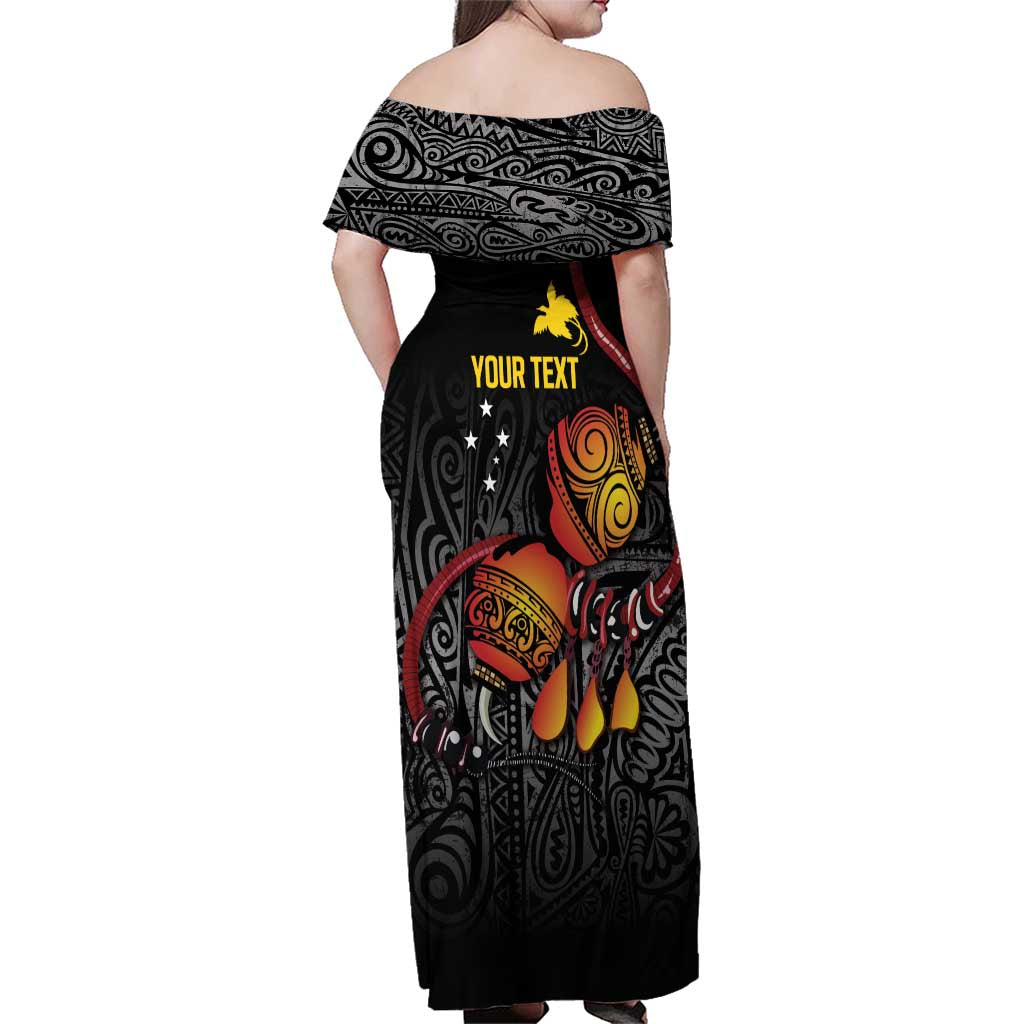 Personalized Papua New Guinea Milne Bay Family Matching Off Shoulder Maxi Dress and Hawaiian Shirt Bagi Necklace Mix Lime Pot Grunge LT7 - Polynesian Pride