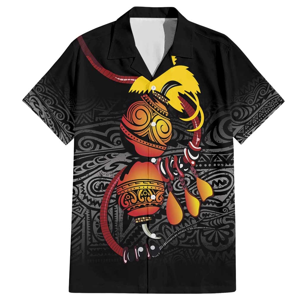 Personalized Papua New Guinea Milne Bay Family Matching Short Sleeve Bodycon Dress and Hawaiian Shirt Bagi Necklace Mix Lime Pot Grunge LT7 Dad's Shirt - Short Sleeve Black - Polynesian Pride