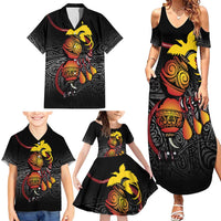 Personalized Papua New Guinea Milne Bay Family Matching Summer Maxi Dress and Hawaiian Shirt Bagi Necklace Mix Lime Pot Grunge LT7 - Polynesian Pride