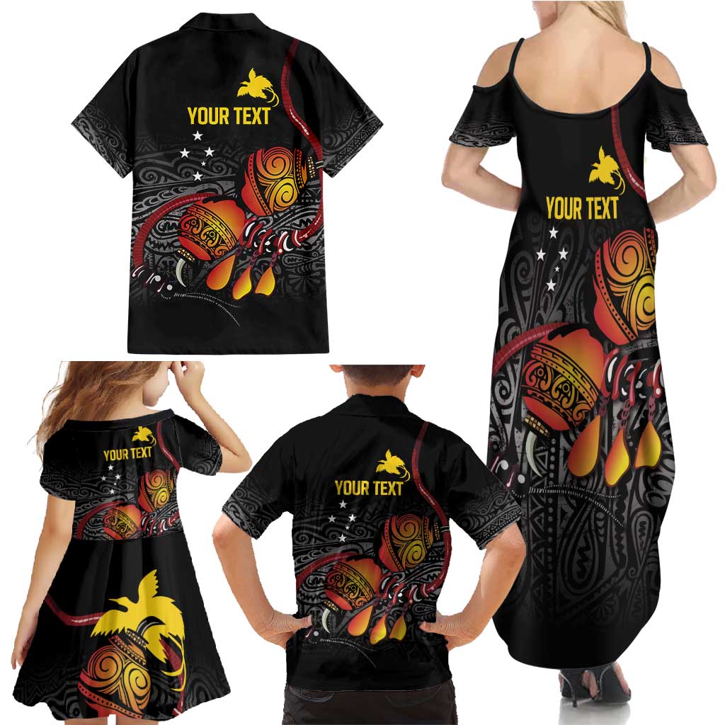 Personalized Papua New Guinea Milne Bay Family Matching Summer Maxi Dress and Hawaiian Shirt Bagi Necklace Mix Lime Pot Grunge LT7 - Polynesian Pride