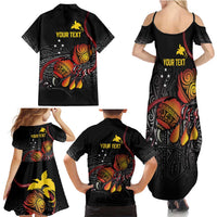 Personalized Papua New Guinea Milne Bay Family Matching Summer Maxi Dress and Hawaiian Shirt Bagi Necklace Mix Lime Pot Grunge LT7 - Polynesian Pride