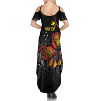 Personalized Papua New Guinea Milne Bay Family Matching Summer Maxi Dress and Hawaiian Shirt Bagi Necklace Mix Lime Pot Grunge LT7 - Polynesian Pride