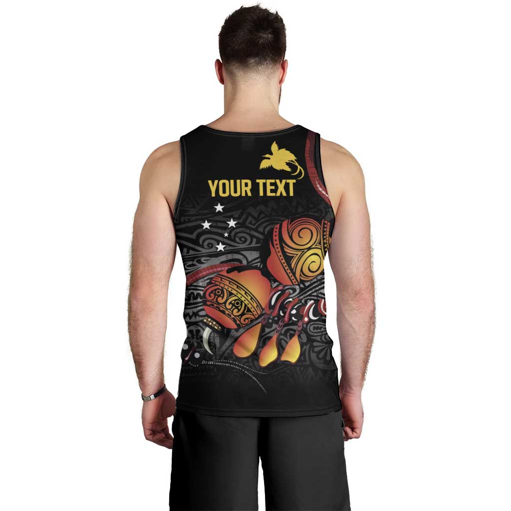 Personalized Papua New Guinea Milne Bay Men Tank Top Bagi Necklace Mix Lime Pot Grunge