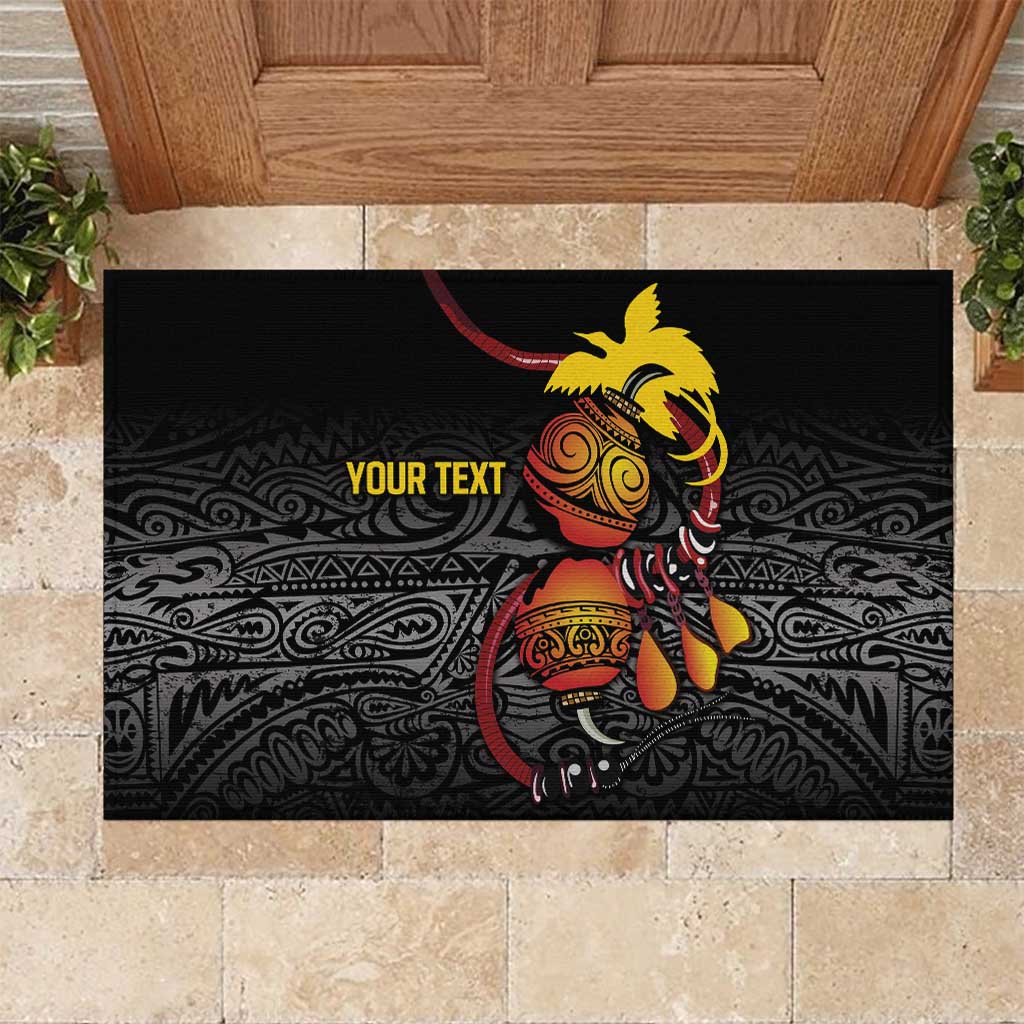 Personalized Papua New Guinea Milne Bay Rubber Doormat Bagi Necklace Mix Lime Pot Grunge