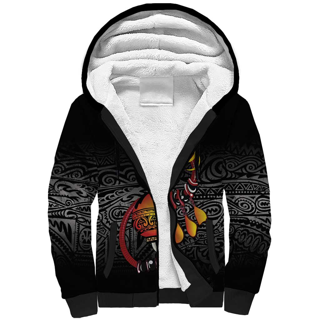 Personalized Papua New Guinea Milne Bay Sherpa Hoodie Bagi Necklace Mix Lime Pot Grunge