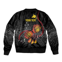 Personalized Papua New Guinea Milne Bay Sleeve Zip Bomber Jacket Bagi Necklace Mix Lime Pot Grunge