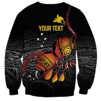 Personalized Papua New Guinea Milne Bay Sweatshirt Bagi Necklace Mix Lime Pot Grunge LT7 - Polynesian Pride