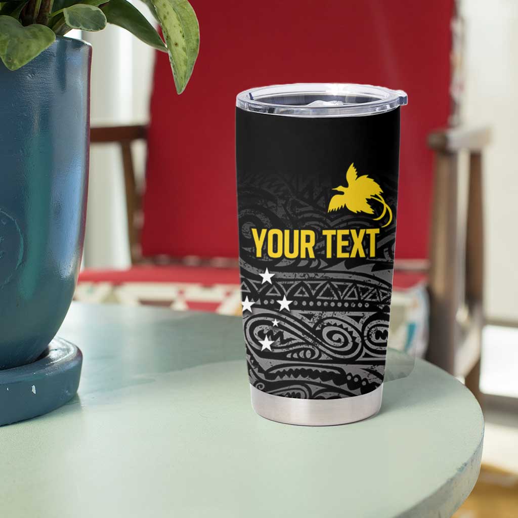 Personalized Papua New Guinea Milne Bay Tumbler Cup Bagi Necklace Mix Lime Pot Grunge