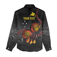 Personalized Papua New Guinea Milne Bay Women Casual Shirt Bagi Necklace Mix Lime Pot Grunge