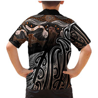 Aotearoa Maori - Australia Indigenous Family Matching Mermaid Dress and Hawaiian Shirt Koiri Whakairo Mix Aboriginal Art LT7 - Polynesian Pride