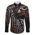 Aotearoa Maori - Australia Indigenous Family Matching Off The Shoulder Long Sleeve Dress and Hawaiian Shirt Koiri Whakairo Mix Aboriginal Art - Polynesian Pride