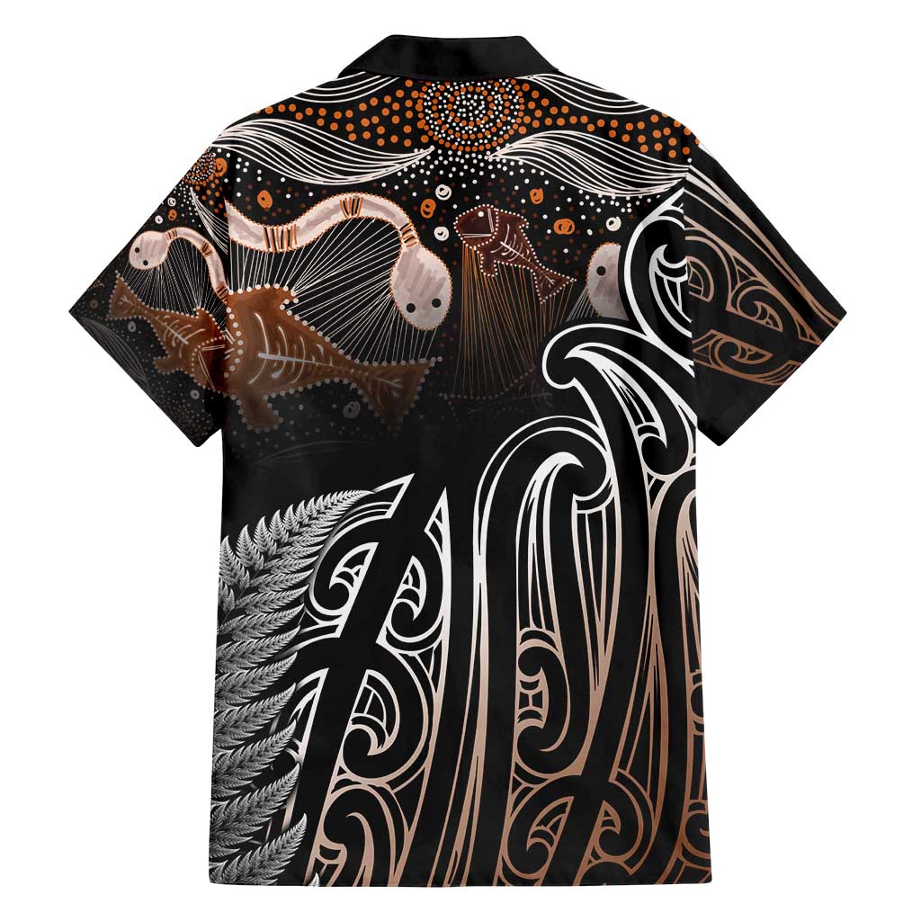 Aotearoa Maori - Australia Indigenous Family Matching Off Shoulder Maxi Dress and Hawaiian Shirt Koiri Whakairo Mix Aboriginal Art LT7 - Polynesian Pride