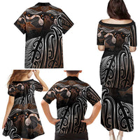 Aotearoa Maori - Australia Indigenous Family Matching Puletasi and Hawaiian Shirt Koiri Whakairo Mix Aboriginal Art LT7 - Polynesian Pride