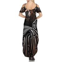 Aotearoa Maori - Australia Indigenous Family Matching Summer Maxi Dress and Hawaiian Shirt Koiri Whakairo Mix Aboriginal Art LT7 - Polynesian Pride