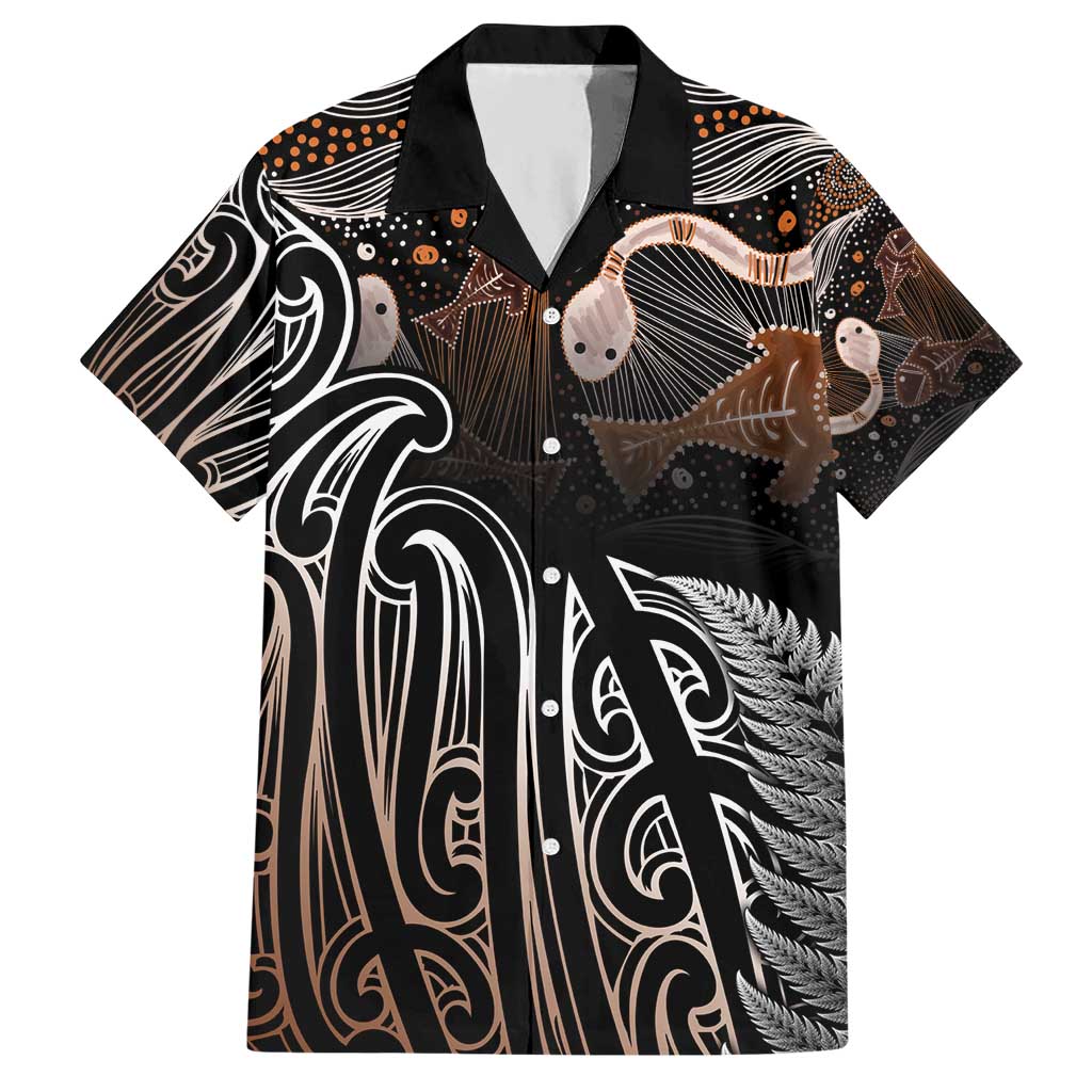 Aotearoa Maori - Australia Indigenous Hawaiian Shirt Koiri Whakairo Mix Aboriginal Art LT7 Brown - Polynesian Pride