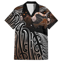 Aotearoa Maori - Australia Indigenous Hawaiian Shirt Koiri Whakairo Mix Aboriginal Art LT7 Brown - Polynesian Pride
