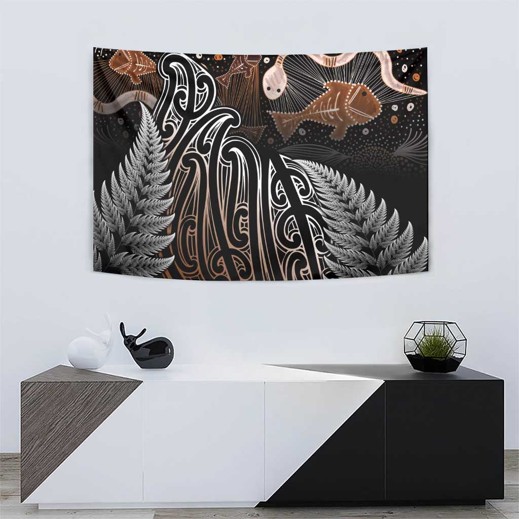 Aotearoa Maori - Australia Indigenous Tapestry Koiri Whakairo Mix Aboriginal Art - Polynesian Pride