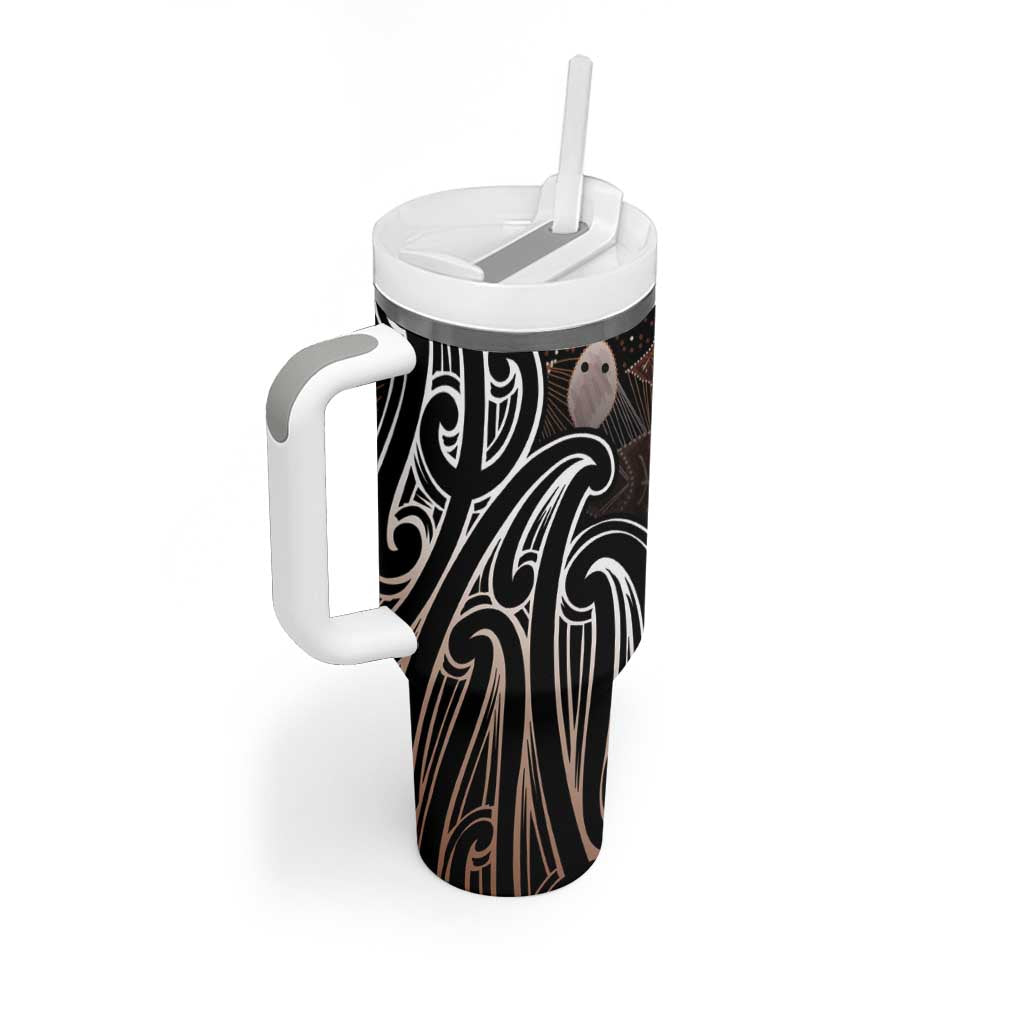 Aotearoa Maori - Australia Indigenous Tumbler With Handle Koiri Whakairo Mix Aboriginal Art LT7 - Polynesian Pride