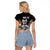 Personalised Polynesian Raglan Cropped T Shirt With Yorkshire Terrier Floral Style LT7 - Polynesian Pride