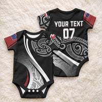 Aotearoa Maori Rugby Custom Baby Onesie Kapa O Pango LT7 - Polynesian Pride