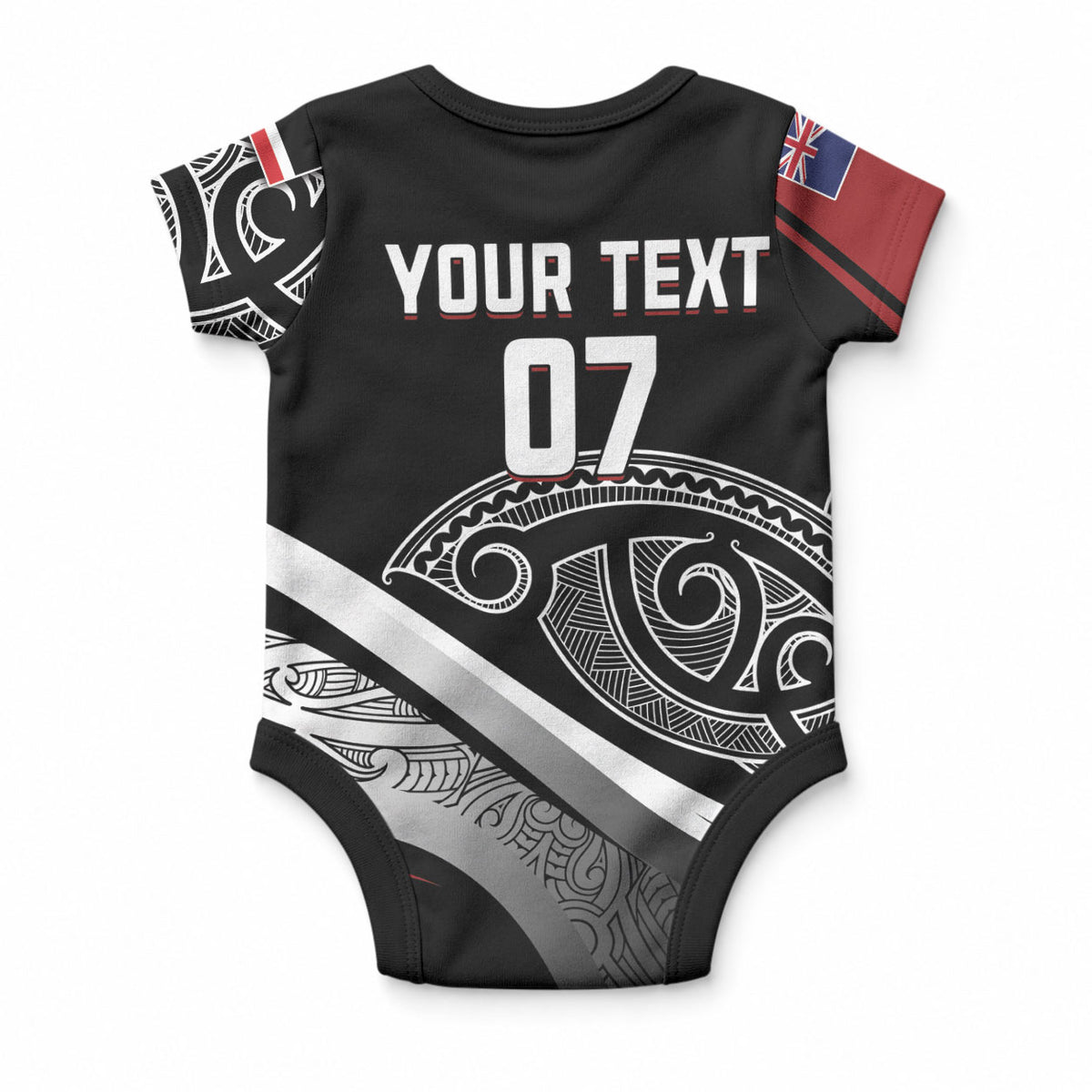 Aotearoa Maori Rugby Custom Baby Onesie Kapa O Pango LT7 - Polynesian Pride