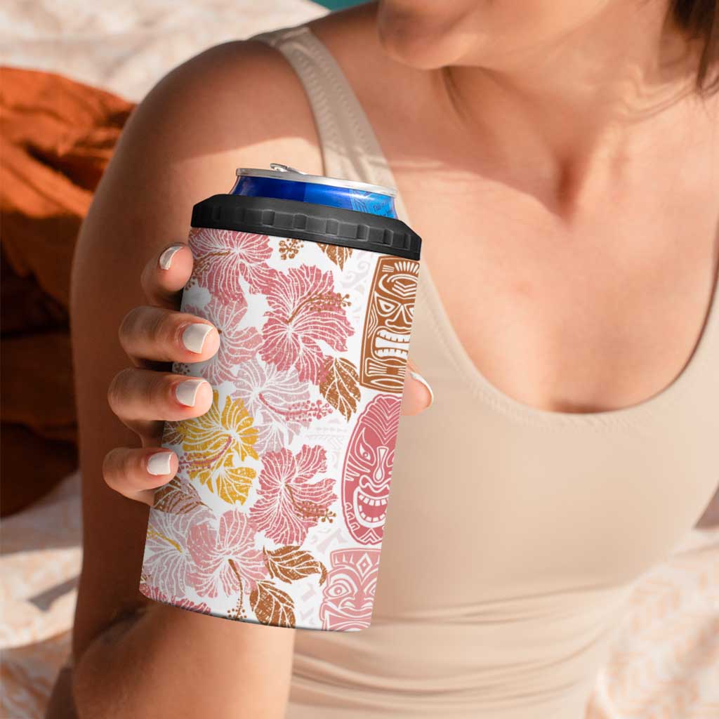 Christmas Aloha Hawaii Tiki 4 in 1 Can Cooler Tumbler Hibiscus Spring Colors - Polynesian Pride