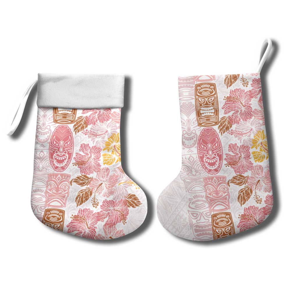 Christmas Aloha Hawaii Tiki Christmas Stocking Hibiscus Spring Colors - Polynesian Pride